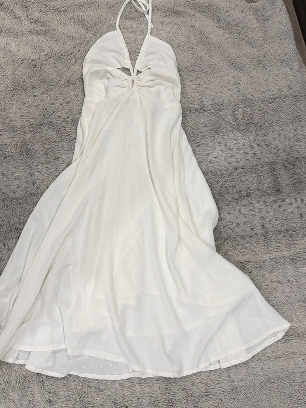 SHEIN White Strapless Tie-Back Midi Dress